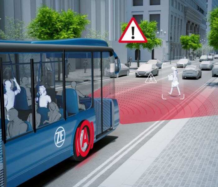 Assistenzsystem zur Notbremsung im Stadtbus (Foto: ZF Group)